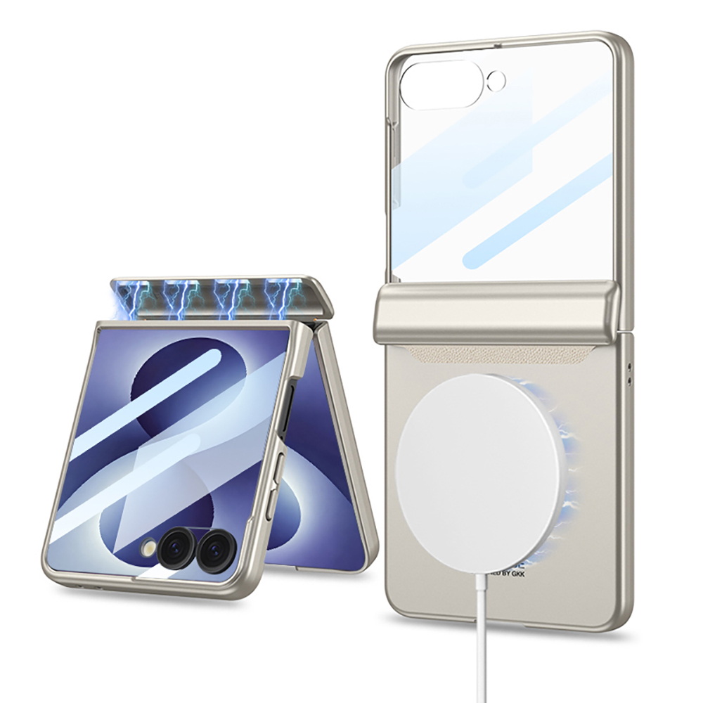 Samsung Galaxy Z Flip Uyumlu 8 Kılıf M-safe Şarj Özellikli Zore Kıpta KPT-04 Sert PC Kapak