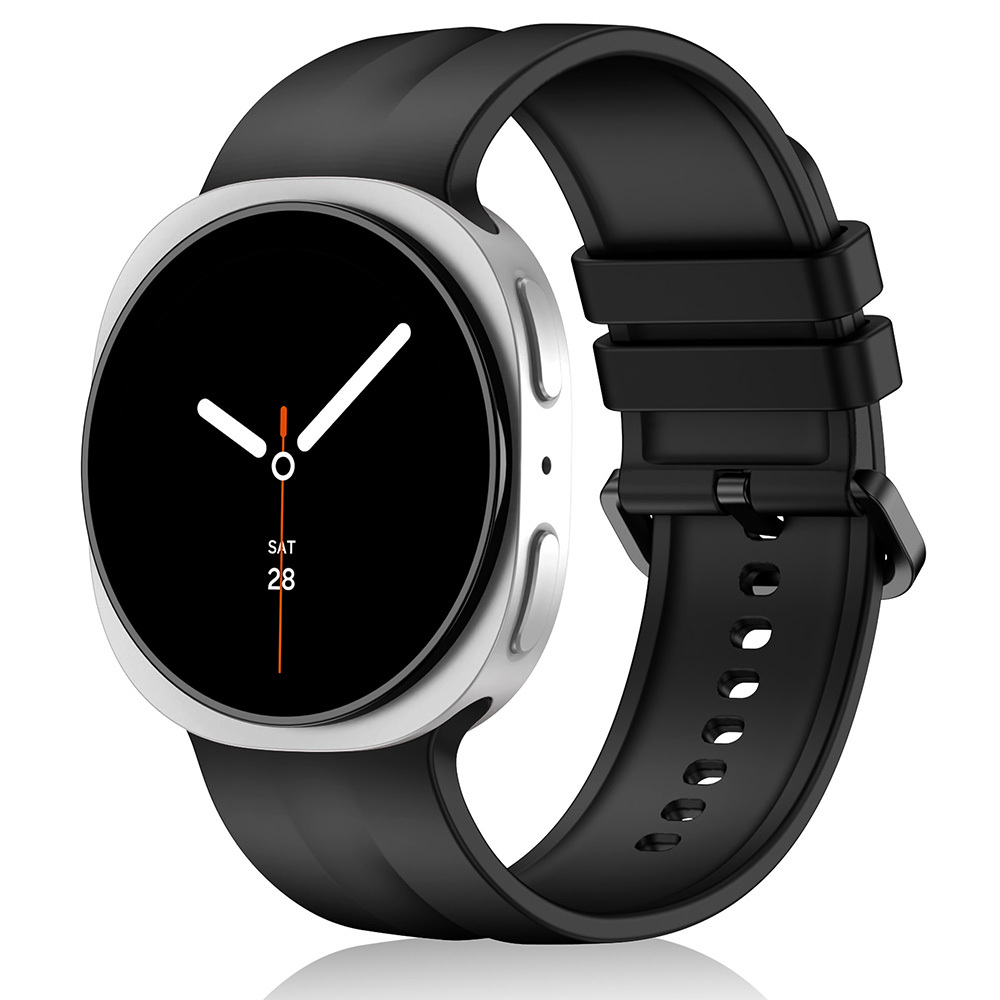 [RNZ-TA138198] Samsung Galaxy Watch 8 44mm Uyumlu Zore KRD-159 22mm Silikon Kordon (Siyah)