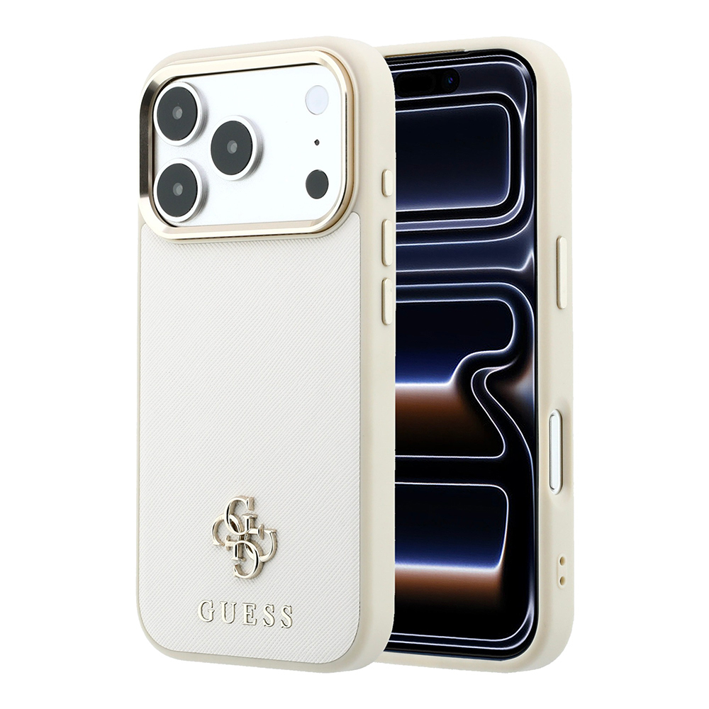 Apple iPhone 18 Pro Max Uyumlu Kılıf Guess Orjinal Lisanslı M-safe Şarj Özellikli Klasik Yazı ve 4G Logolu PU Deri Saffiano Kapak