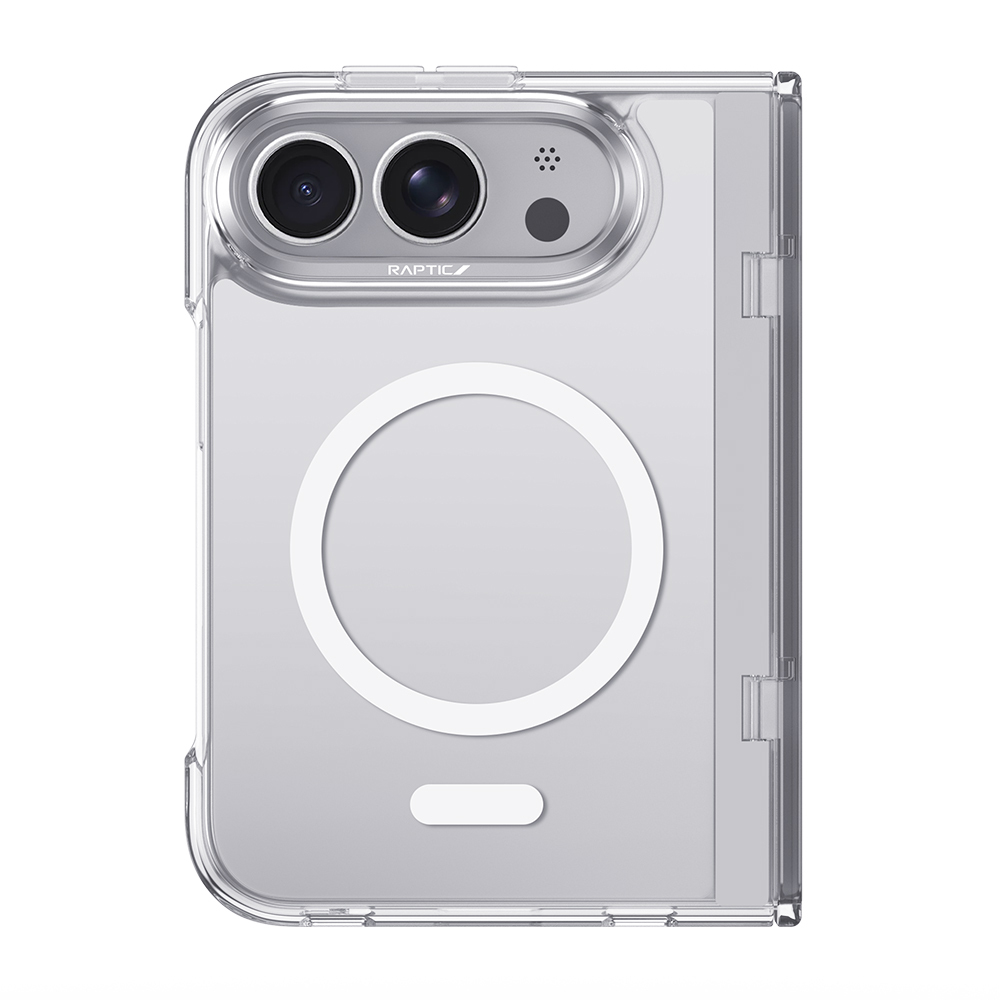 Apple iPhone Duo (Fold) Kılıf M-Safe Şarj Özellikli Raptic Air Clear Serisi Airbagli Kapak