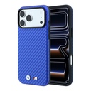 Apple iPhone 18 Pro Kılıf BMW Orjinal Lisanslı M-safe Şarj Özellikli PU Karbon Tasarımlı Metal Logolu Kapak