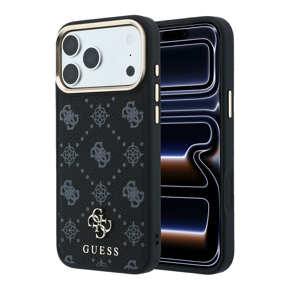 [RNZ-TA138189] Apple iPhone 18 Pro Max Kılıf Guess Orjinal Lisanslı M-safe Şarj Özellikli Klasik Yazı ve 4G Logolu PU Deri Peony Kapak (Siyah)