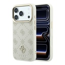 Apple iPhone 18 Pro Max Uyumlu Kılıf Guess Orjinal Lisanslı M-safe Şarj Özellikli Klasik Yazı ve 4G Logolu PU Deri Peony Kapak