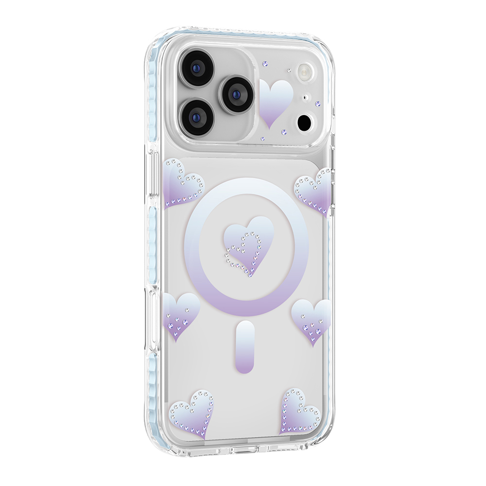 [RNZ-TA138420] Apple iPhone 17 Pro Uyumlu Kılıf M-Safe Şarj Özellikli Zore Paris Elvo Sert PC Kapak (Mavi)