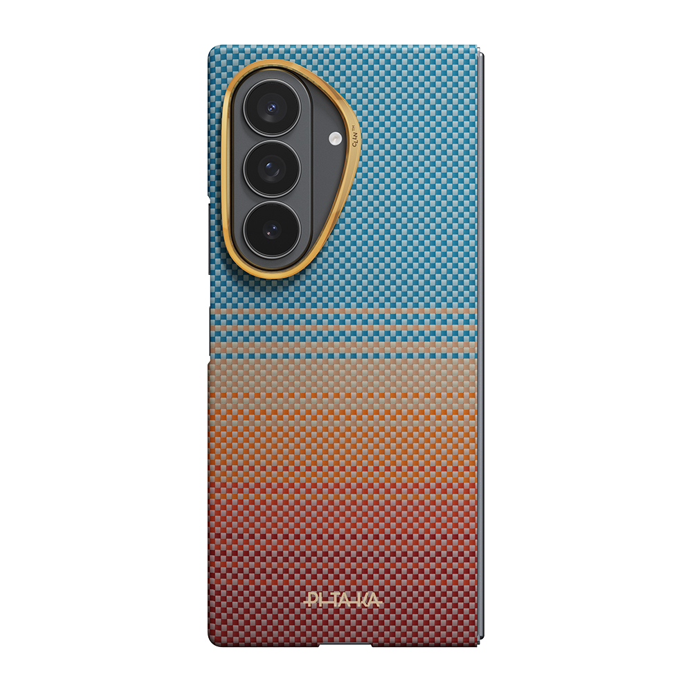 [RNZ-TA138537] Samsung Galaxy Z Fold 8 Ultra Uyumlu Kılıf M-safe Şarj Özellikli Aramid Karbon Fiber Pitaka Sunset 2.0 California Dream Serisi Kapak