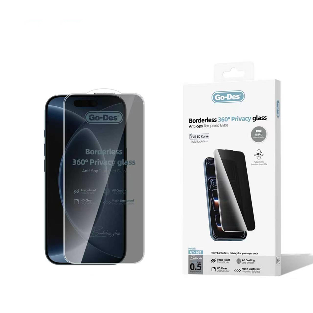 [RNZ-TA136772] Apple iPhone 18 Pro Go Des AF Borderless Privacy Temperli Cam Ekran Koruyucu