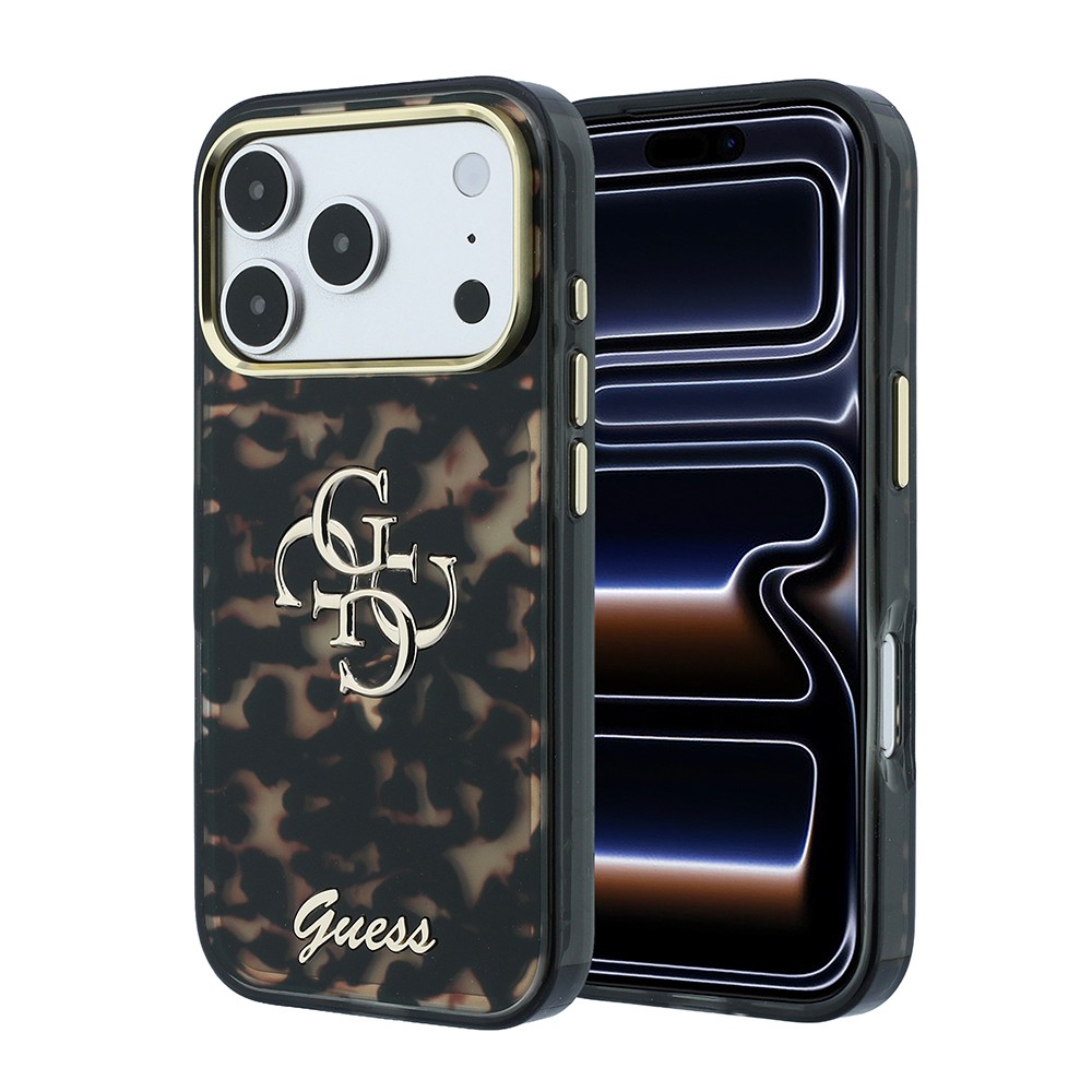 Apple iPhone 18 Pro Max Uyumlu Kılıf Guess Orjinal Lisanslı Yazı ve 4G Büyük Metal Logolu Silikon Kapak