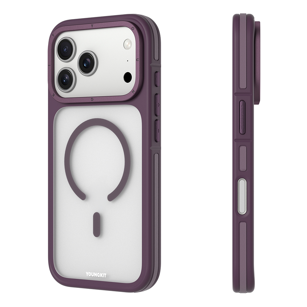 Apple iPhone 17 Pro Uyumlu Kılıf M-safe Şarj Özellikli Youngkit Rock Sand Serisi Kapak