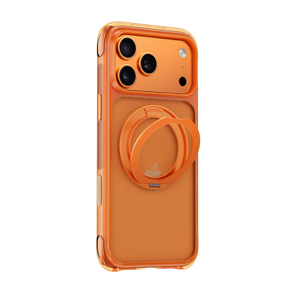 Apple iPhone 17 Pro Uyumlu Kılıf Wiwu AG-203 AeroGuard Ultra Serisi M-safe Şarj Özellikli Airbag Tasarımlı Standlı Kapak