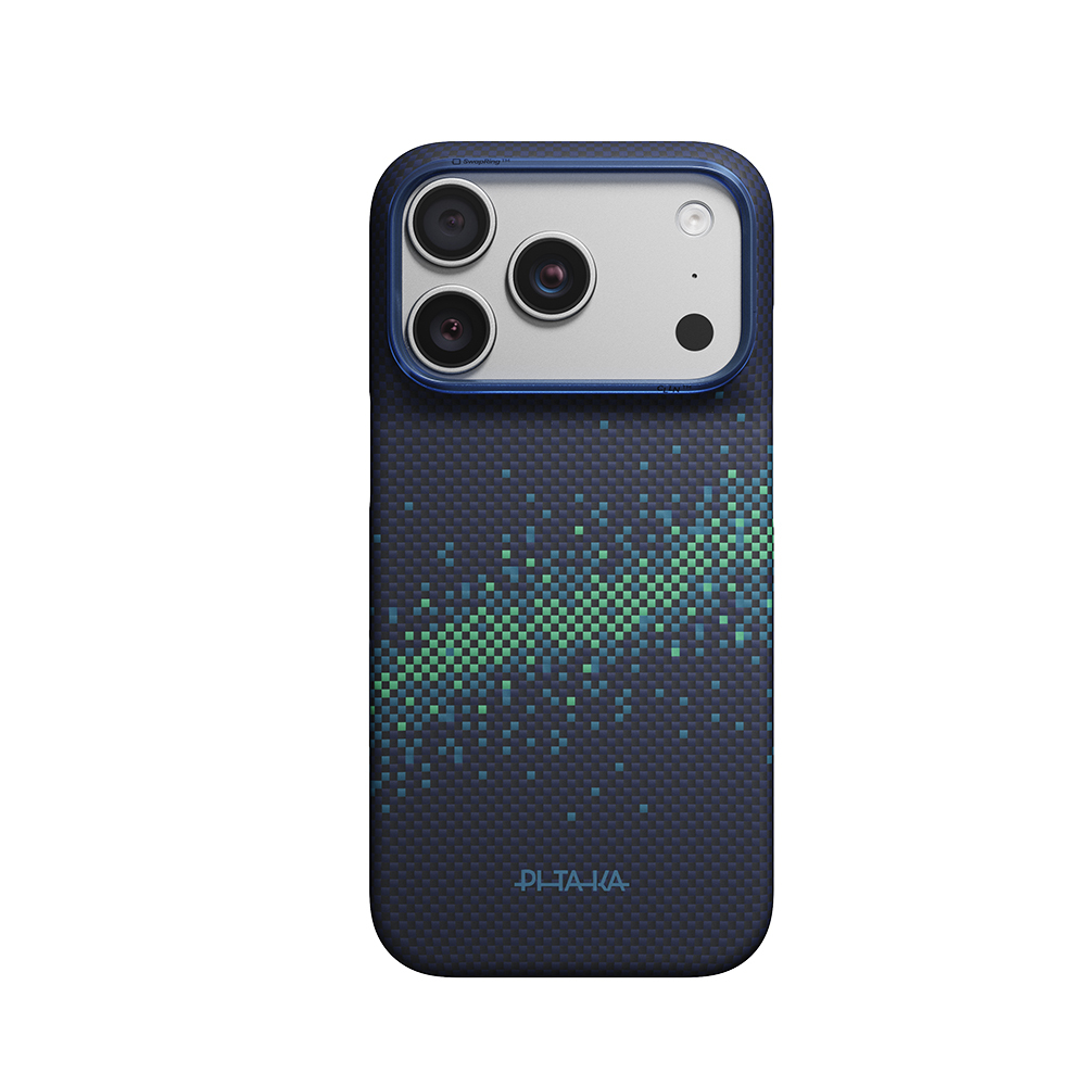 Apple iPhone 18 Pro Max Kılıf M-safe Şarj Özellikli Aramid Karbon Fiber Pitaka Tactile Woven Starpeak Serisi Milky Way Galaxy Kapak