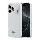 Apple iPhone 18 Pro Uyumlu Kılıf Lacoste Orjinal Lisanslı M-safe Şarj Özellikli PU Pike Desenli Metal Logolu Kapak