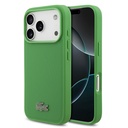 Apple iPhone 18 Pro Uyumlu Kılıf Lacoste Orjinal Lisanslı M-safe Şarj Özellikli PU Pike Desenli Metal Logolu Kapak