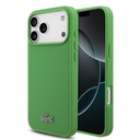 Apple iPhone 18 Pro Max Uyumlu Kılıf Lacoste Orjinal Lisanslı M-safe Şarj Özellikli PU Pike Desenli Metal Logolu Kapak
