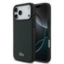 Apple iPhone 18 Pro Max Uyumlu Kılıf Lacoste Orjinal Lisanslı M-safe Şarj Özellikli PU Pike Desenli Metal Logolu Kapak