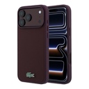 Apple iPhone 18 Pro Max Uyumlu Kılıf Lacoste Orjinal Lisanslı M-safe Şarj Özellikli PU Pike Desenli Metal Logolu Kapak