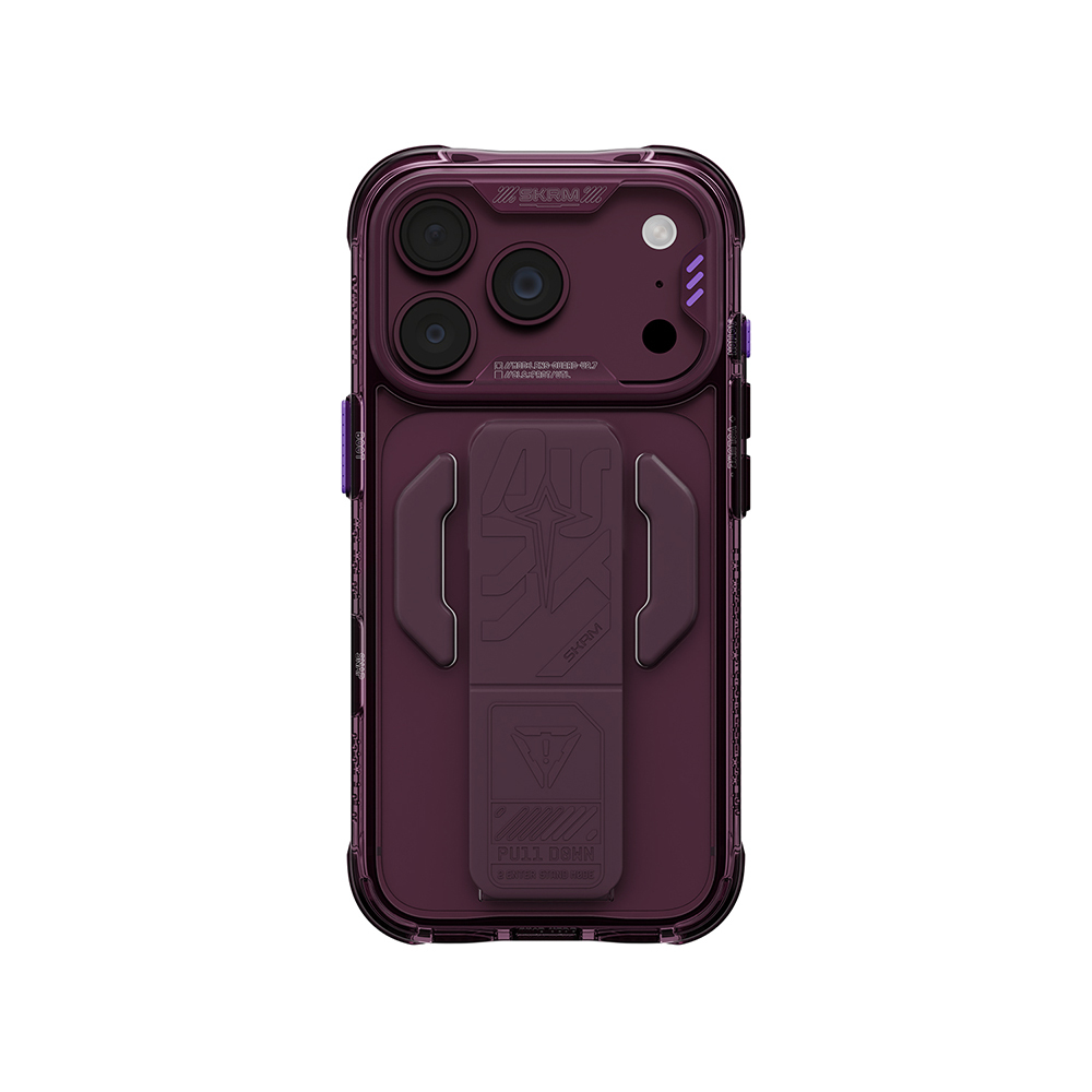 Apple iPhone 18 Pro Max Uyumlu Kılıf M-safe Şarj Özellikli Teknoloji Desenli Skinarma Helio CE Mag Charge Standlı Kapak