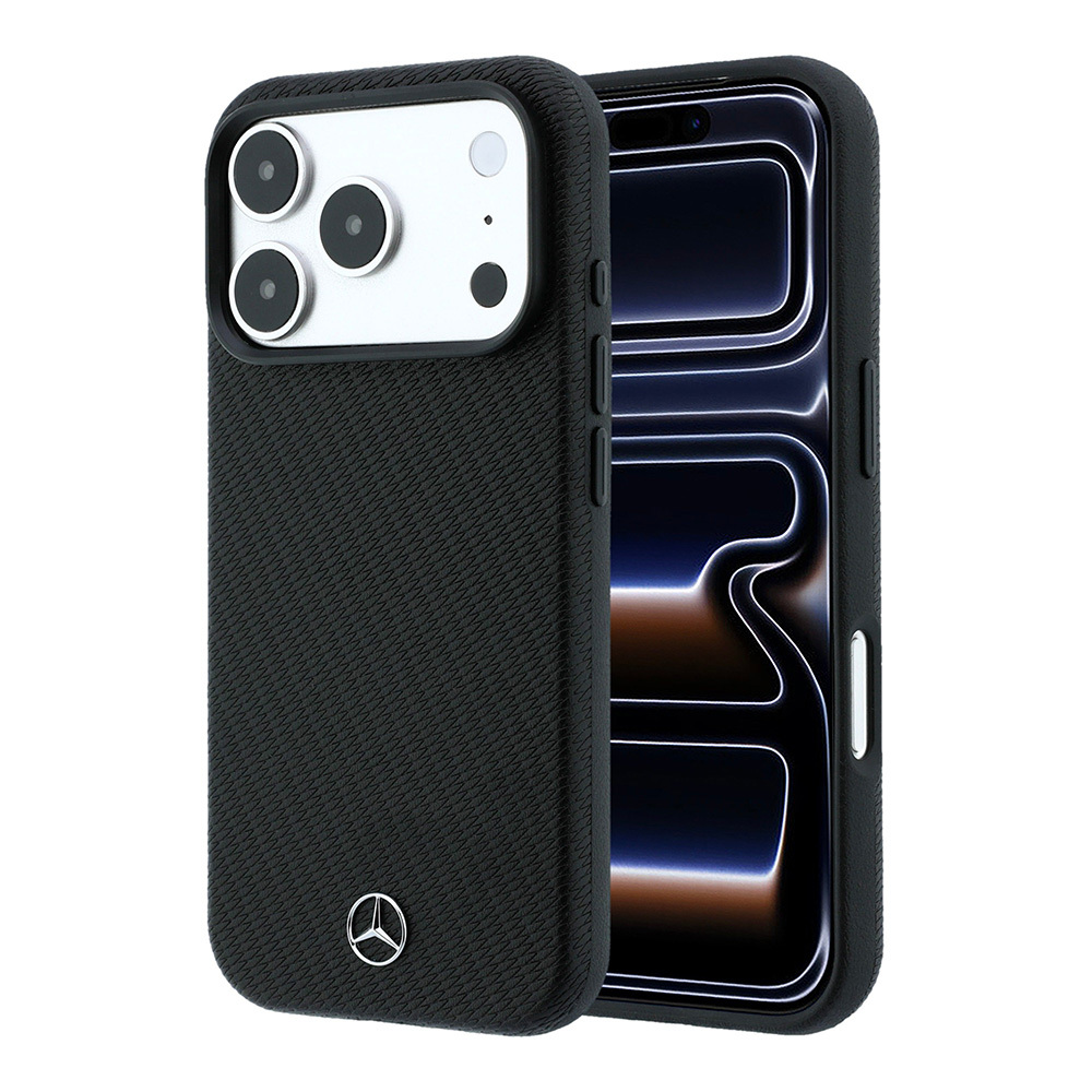 Apple iPhone 18 Pro Kılıf Mercedes Benz Orjinal Lisanslı M-safe Şarj Özellikli 3D Metal Logolu Wrap Wood Deri Kapak