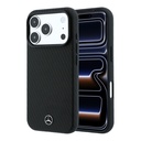 Apple iPhone 18 Pro Kılıf Mercedes Benz Orjinal Lisanslı M-safe Şarj Özellikli 3D Metal Logolu Wrap Wood Deri Kapak