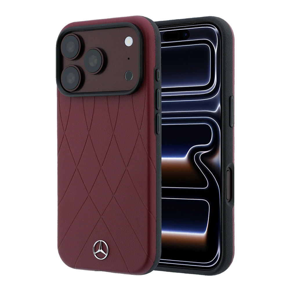 Apple iPhone 18 Pro Kılıf Mercedes Benz Orjinal Lisanslı M-safe Şarj Özellikli 3D Metal Logolu Crossed Lines Kapak