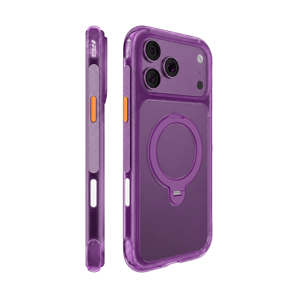 [RNZ-TA139286] Apple iPhone 18 Pro Max Kılıf M-safe Şarj Özellikli Standlı Airbag Tasarımlı Mutural Air Shield Serisi Kapak (Mor)