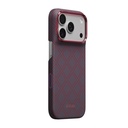 Apple iPhone 18 Pro Kılıf M-safe Şarj Özellikli Aramid Karbon Fiber Pitaka Argyle Serisi Kapak