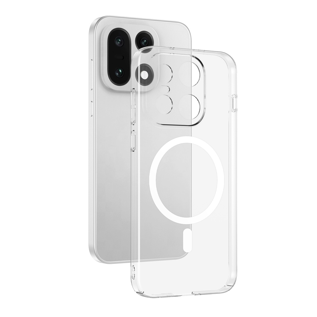 [RNZ-TA139481] One Plus 15 5G Kamera Korumalı M-Safe Şarj Özellikli Şeffaf Zore London Sert PC Kapak