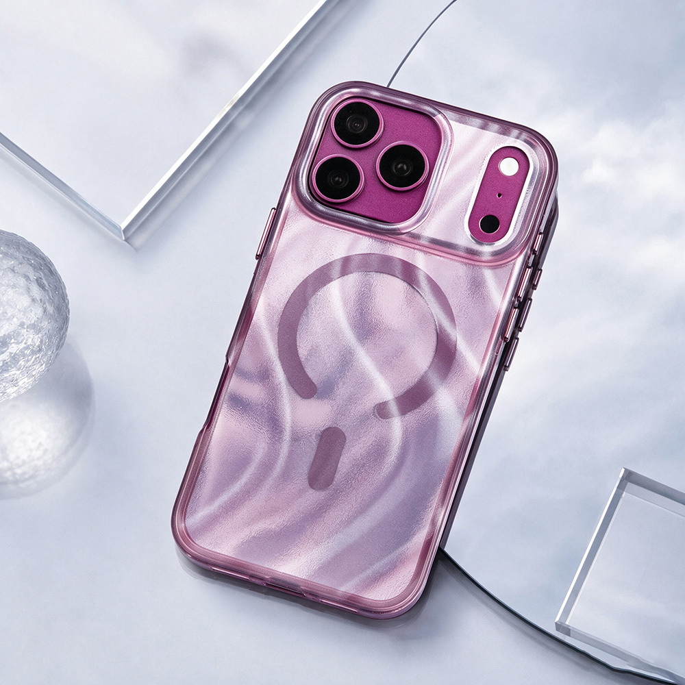 [RNZ-TA139288] Apple iPhone 18 Pro Kılıf M-safe Şarj Özellikli Mutural Glow Desert Serisi Kapak (Mor)