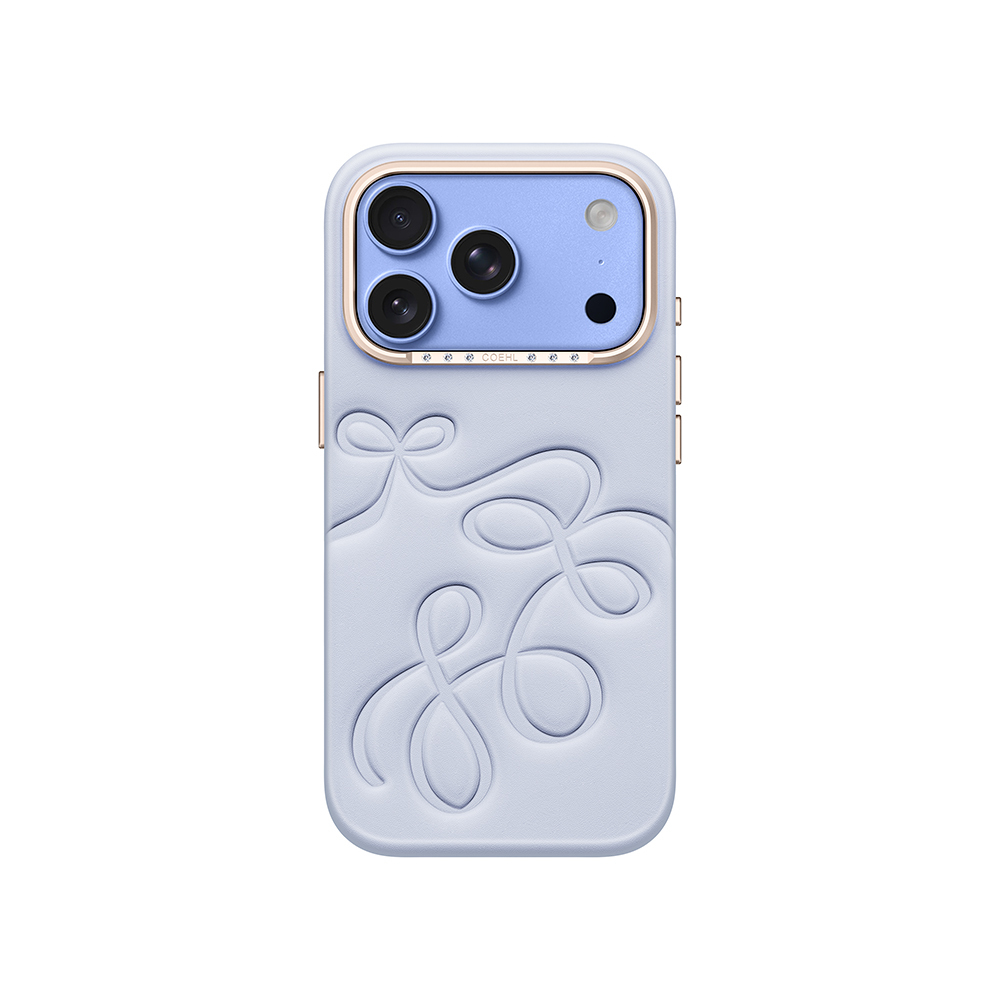 [RNZ-TA139303] Apple iPhone 18 Pro Kılıf Oyma Desenli Arka Yüzey Coehl Cloude Kapak (Mavi)