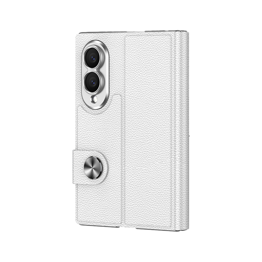 Samsung Galaxy Z Fold 8 Uyumlu Kılıf Karbon Fiber Tasarımlı Magnetik Tokalı Kartlıklı Zore Kıpta Zegna Kapak