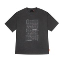 Skinarma Sonar Kısa Kollu Oversize Unisex Bisiklet Yaka Gri Tişört