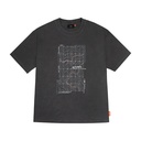 Skinarma Sonar Kısa Kollu Oversize Unisex Bisiklet Yaka Gri Tişört