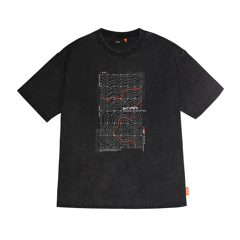 [RNZ-TA138860] Skinarma Sonar Kısa Kollu Oversize Unisex Bisiklet Yaka Siyah Tişört (Medium)