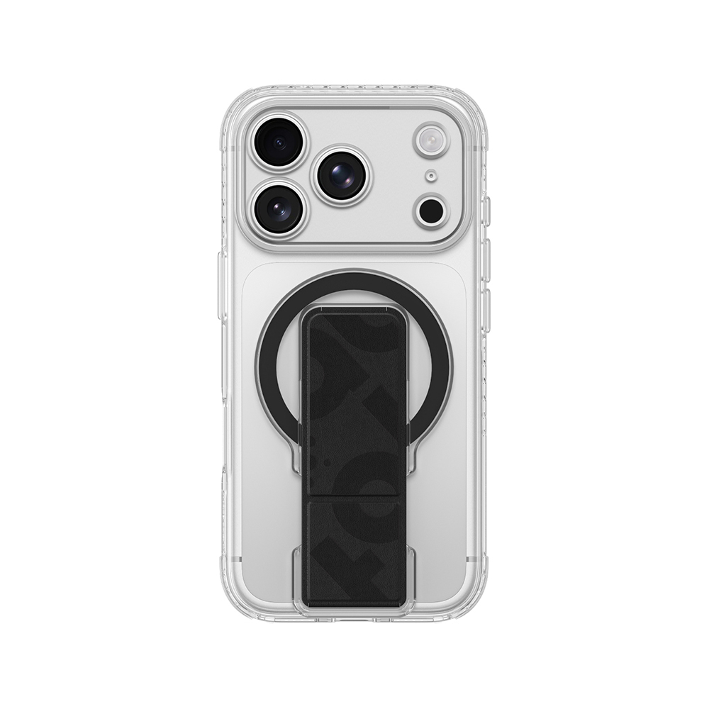 [RNZ-TA139385] Apple iPhone 18 Pro Kılıf M-safe Şarj Özellikli Standlı Amazingthing Titan Pro Grip Stand Serisi Kapak (Siyah)