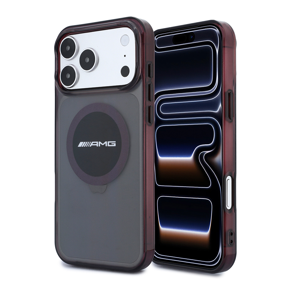 [RNZ-TA139316] Apple iPhone 18 Pro Max Kılıf AMG Orjinal Lisanslı M-safe Şarj Özellikli Transparan IML Baskı Logolu Bicolor Block Kapak