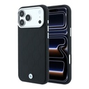 Apple iPhone 18 Pro Kılıf BMW Orjinal Lisanslı M-safe Şarj Özellikli Metal Logolu Kabartmalı Kapitone Deri Kapak