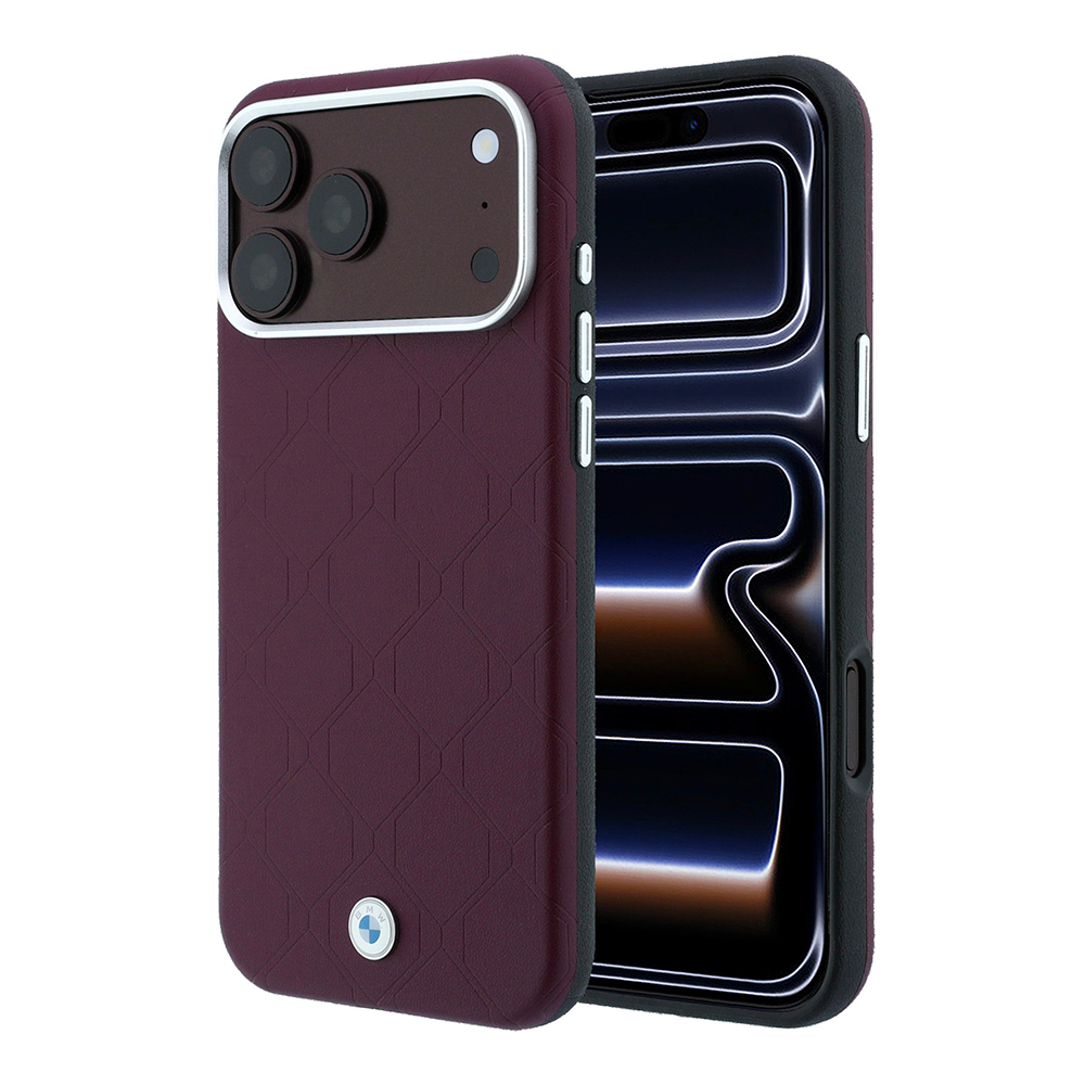 [RNZ-TA139319] Apple iPhone 18 Pro Max Kılıf BMW Orjinal Lisanslı M-safe Şarj Özellikli Metal Logolu Kabartmalı Kapitone Deri Kapak