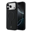 Apple iPhone 18 Pro Kılıf Mercedes Benz Orjinal Lisanslı M-safe Şarj Özellikli Metal Yıldız Logolu Kabartmalı Deri Kapak