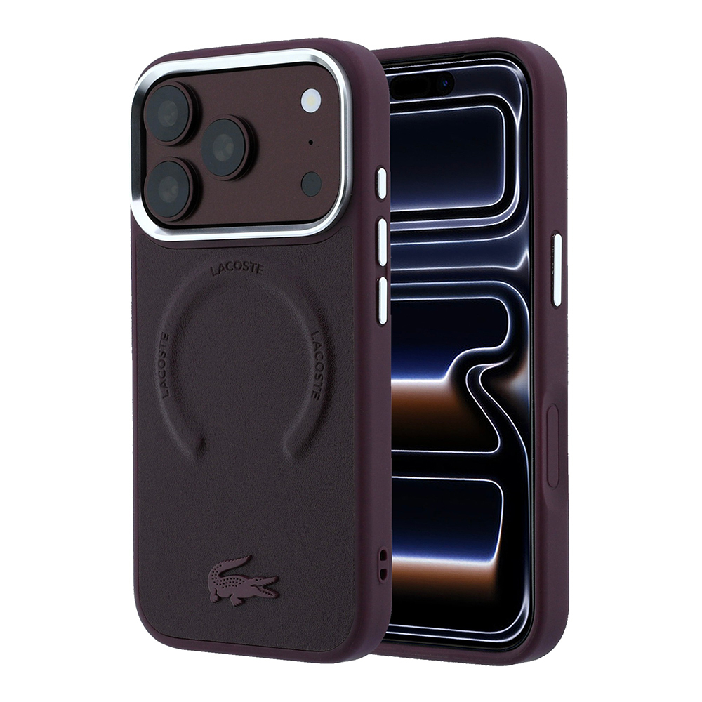 [RNZ-TA139329] Apple iPhone 18 Pro Kılıf Lacoste Orjinal Lisanslı M-safe Şarj Özellikli Lenglen Icon Metal Logolu Kapak