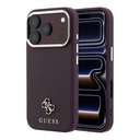 Apple iPhone 18 Pro Kılıf Guess Orjinal Lisanslı M-safe Şarj Özellikli Klasik Yazı ve 4G Logolu PU Deri Saffiano Kapak