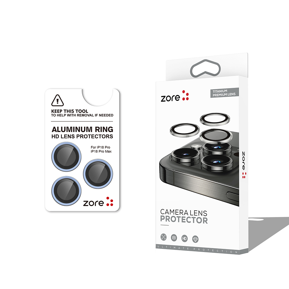 [RNZ-TA139438] Apple iPhone 18 Pro Zore CL-12 Premium Safir Parmak İzi Bırakmayan Anti-Reflective Kamera Lens Koruyucu (Mavi)