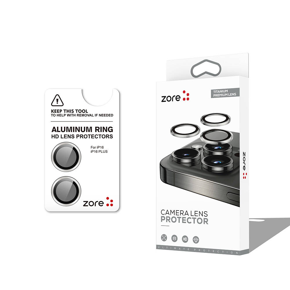 Apple iPhone 16 Plus Uyumlu Zore CL-12 Premium Safir Parmak İzi Bırakmayan Anti-Reflective Kamera Lens Koruyucu