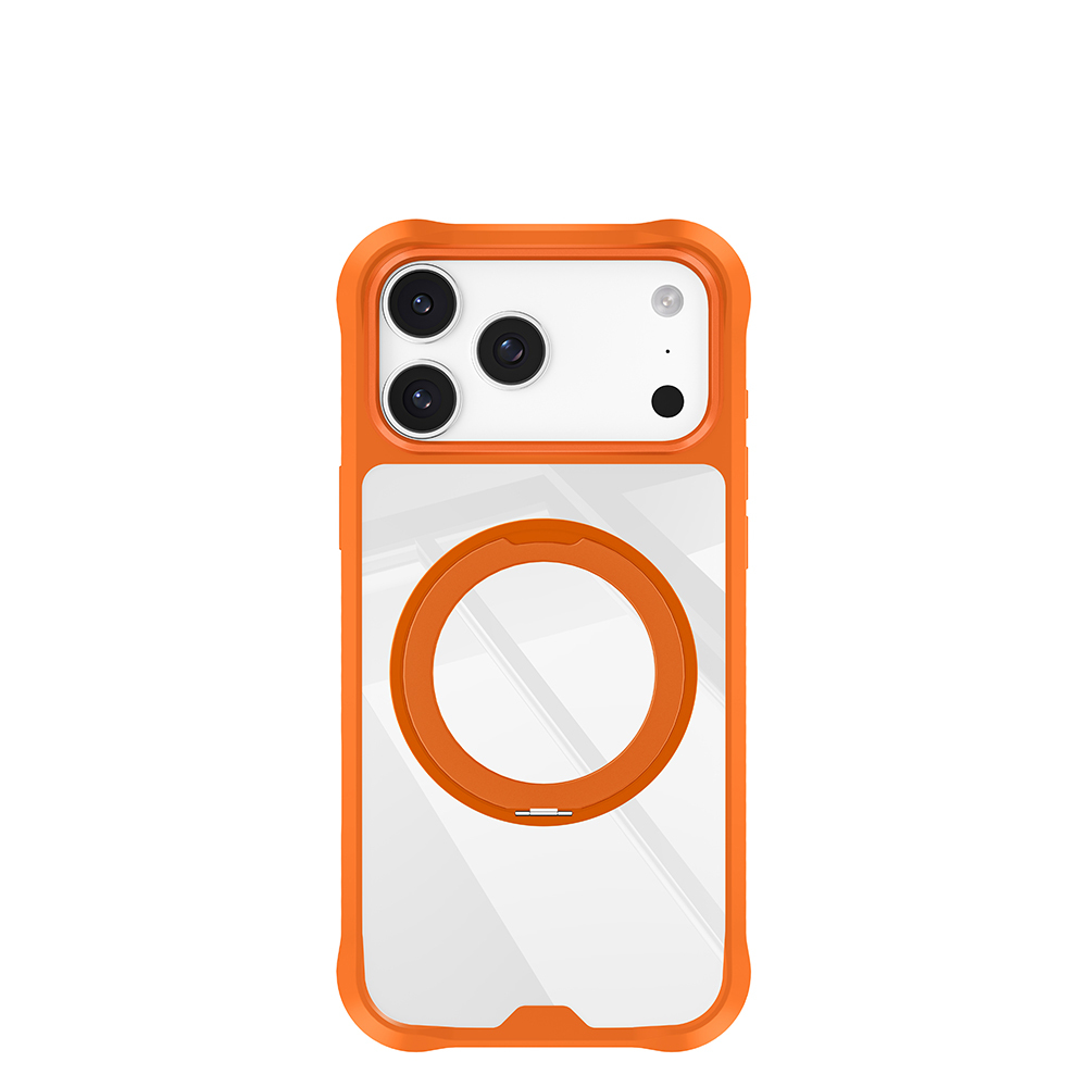 [RNZ-TA135653] Apple iPhone 18 Pro Max Kılıf M-safe Şarj Özellikli Parmak Ring Standlı Airbag Tasarımlı Mutural Obsidian Serisi Kapak