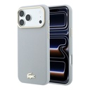 Apple iPhone 18 Pro Max Kılıf Lacoste Orjinal Lisanslı M-Safe Şarj Özellikli PVC Yarı Pike Desenli Arka Yüzey İkonik Timsah Dokuma Logolu Kapak