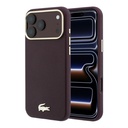 Apple iPhone 18 Pro Max Kılıf Lacoste Orjinal Lisanslı M-Safe Şarj Özellikli PVC Yarı Pike Desenli Arka Yüzey İkonik Timsah Dokuma Logolu Kapak