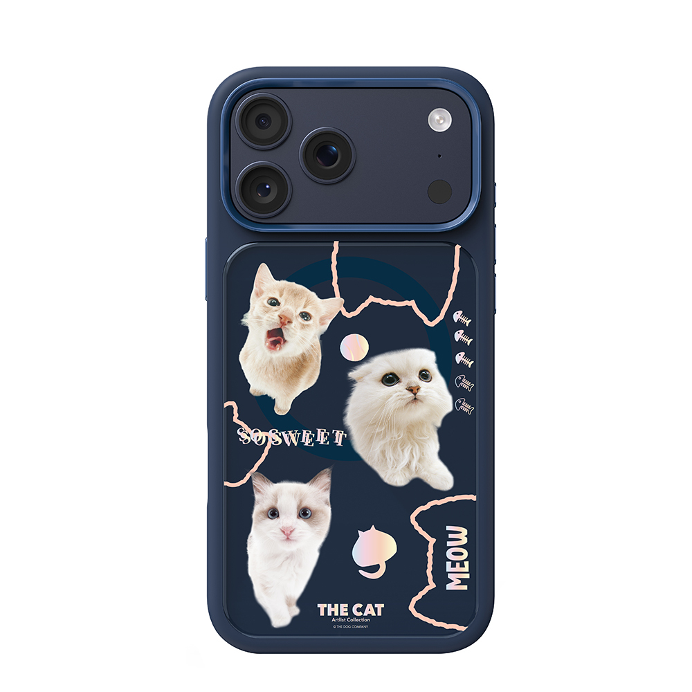 Apple iPhone 18 Pro Max Uyumlu Kılıf M-safe Şarj Özellikli 3D Baskılı Tasarım Mutural The Cat Serisi Kapak