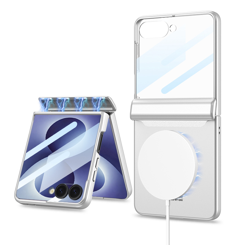 Samsung Galaxy Z Flip Uyumlu 8 Kılıf M-safe Şarj Özellikli Zore Kıpta KPT-04 Sert PC Kapak