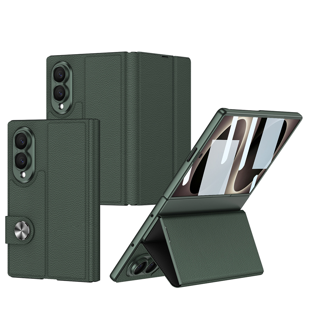 Samsung Galaxy Z Fold 8 Uyumlu Kılıf Karbon Fiber Tasarımlı Magnetik Tokalı Kartlıklı Zore Kıpta Zegna Kapak