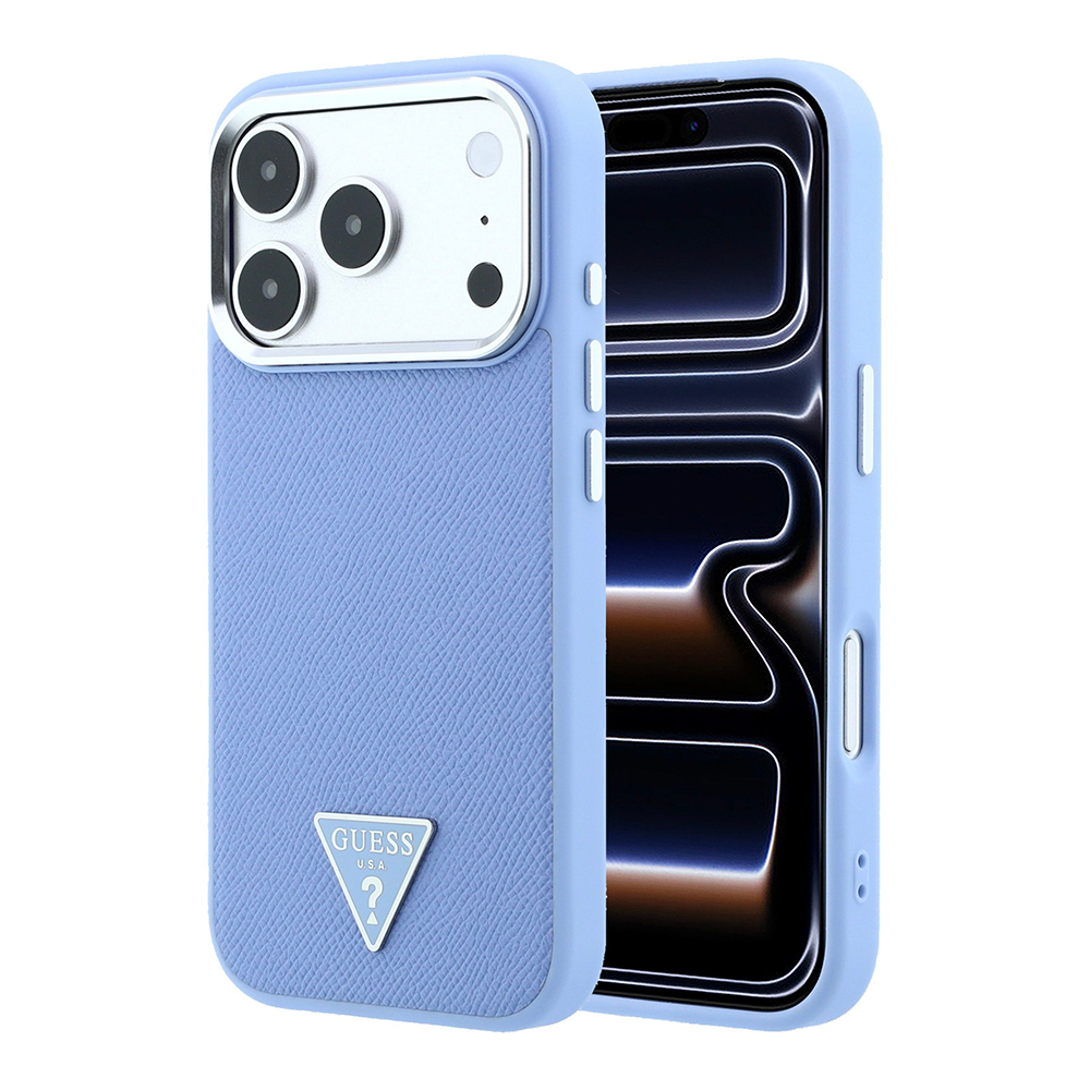 Apple iPhone 18 Pro Max Uyumlu Kılıf Guess Orjinal Lisanslı M-safe Şarj Özellikli Grained Triangle Kapak