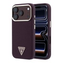 Apple iPhone 18 Pro Max Kılıf Guess Orjinal Lisanslı M-safe Şarj Özellikli Grained Triangle Kapak