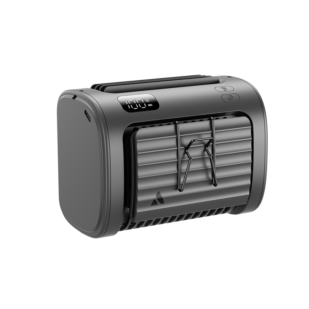 [RNZ-TA139084] Aecooly UH01-A Flow 01 Dijital LED Göstergeli 5 Kademeli Bel ve Boyun Tipi Portatif Soğutucu Fan 9000mAh (Gri)
